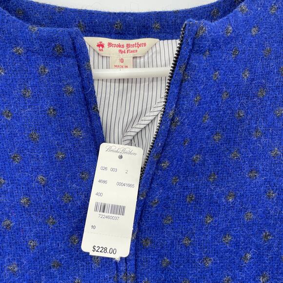 Brooks Brothers Women's Wool Luxury Fabric Zip Up Blazer Jacket Size 10 NWT - Picture 2 of 8